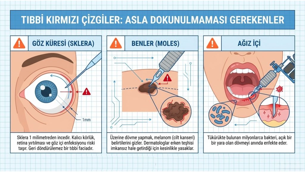 Asla dövme yapılmaması gereken yerler